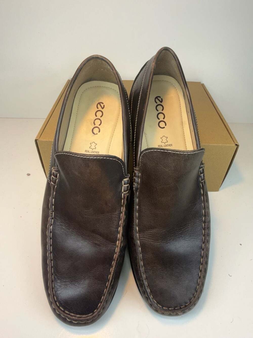 Ecco Classic Moc 2.0 Loafers Size 45 Brown Leather